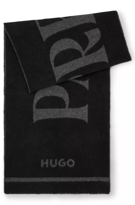 Écharpe en laine mélangée avec logos revisités