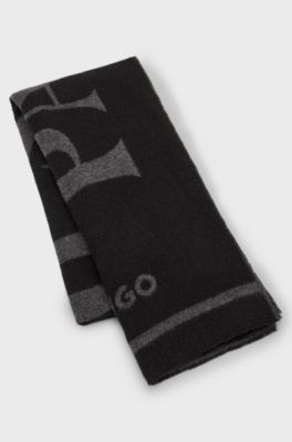 Wool-blend scarf, Black