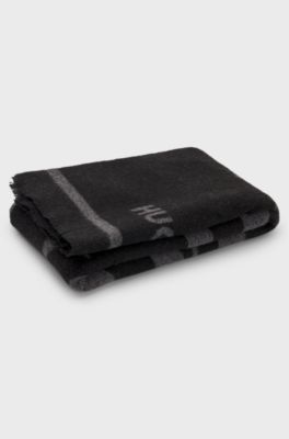 Wool-blend scarf, Black