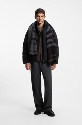Wool-blend scarf, Black