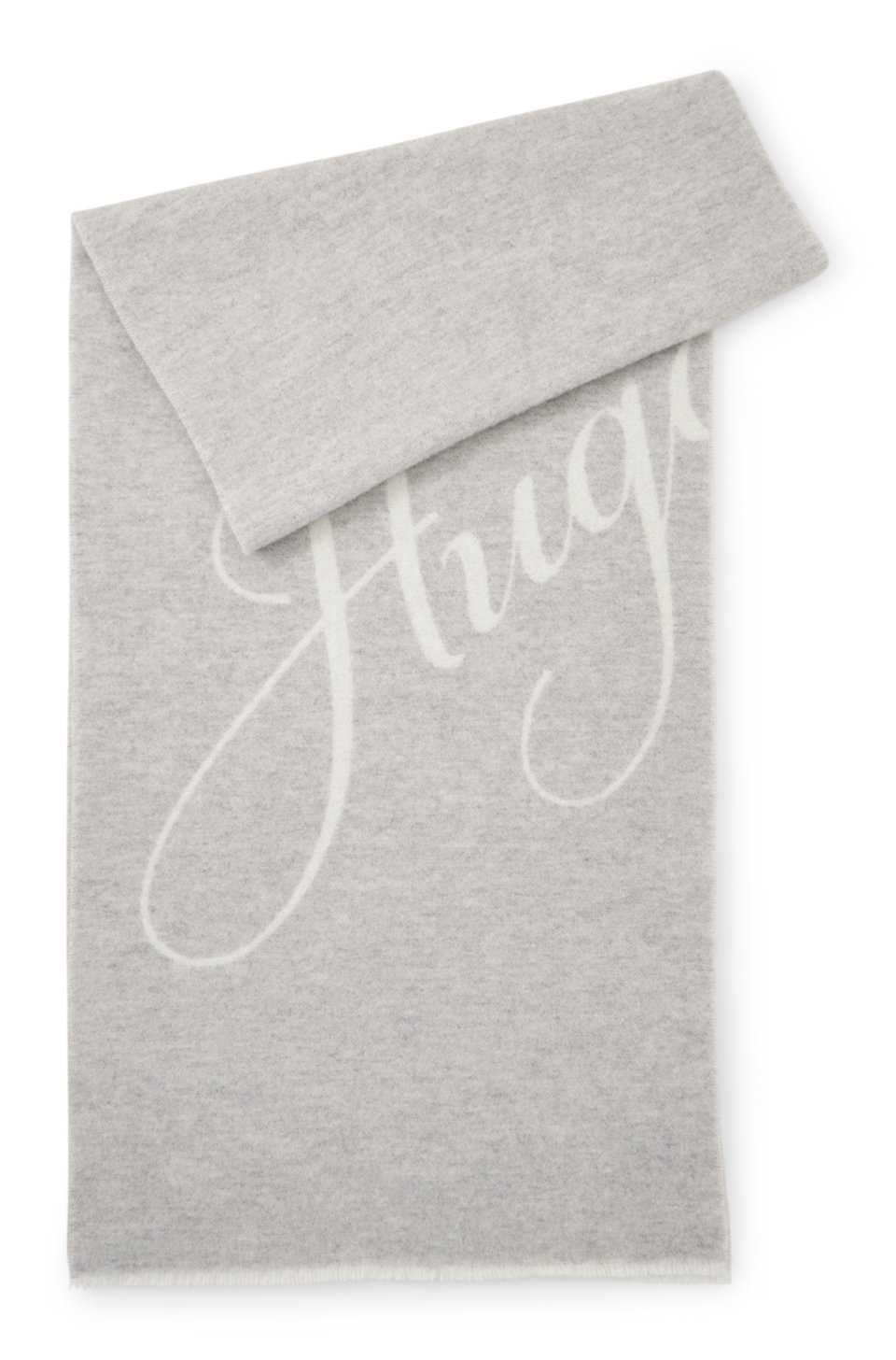 Wool-blend scarf with logo jacquard