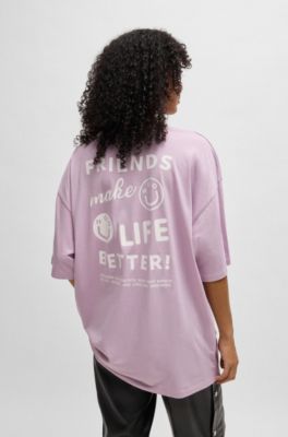 HUGO - Cotton-jersey oversized-fit T-shirt with seasonal