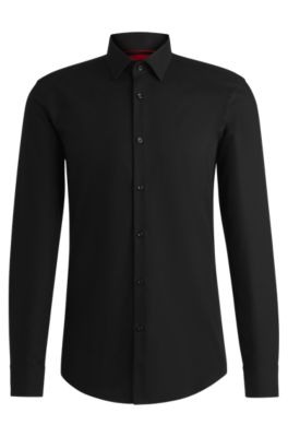 hugo-slim-fit-shirt-in-logo-chain-cotton-jacquard