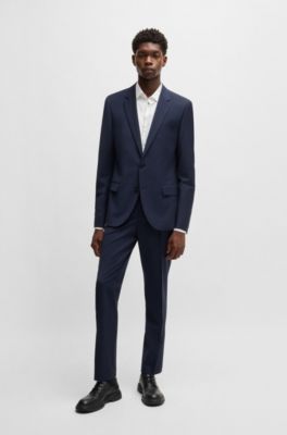 Slim-fit shirt in logo-chain cotton jacquard, White