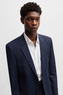 Slim-fit shirt in logo-chain cotton jacquard, White