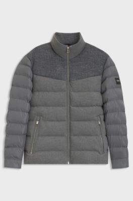 Water-repellent jacket in mixed materials, Grey