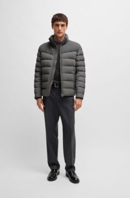 Water-repellent jacket in mixed materials, Grey