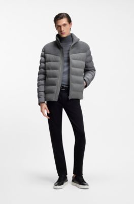 Water-repellent jacket in mixed materials, Grey