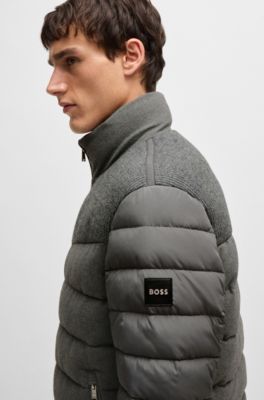 Water-repellent jacket in mixed materials, Grey