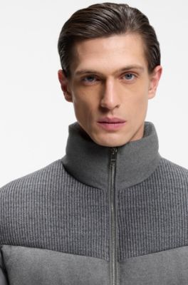 Water-repellent jacket in mixed materials, Grey