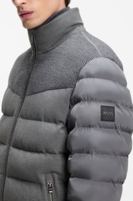 Water-repellent jacket in mixed materials, Grey