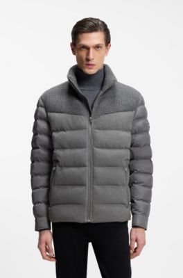 Water-repellent jacket in mixed materials, Grey
