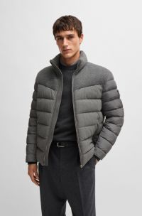 Wasserabweisende Jacke aus verschiedenen Materialien, Grau