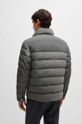 Water-repellent jacket in mixed materials, Grey