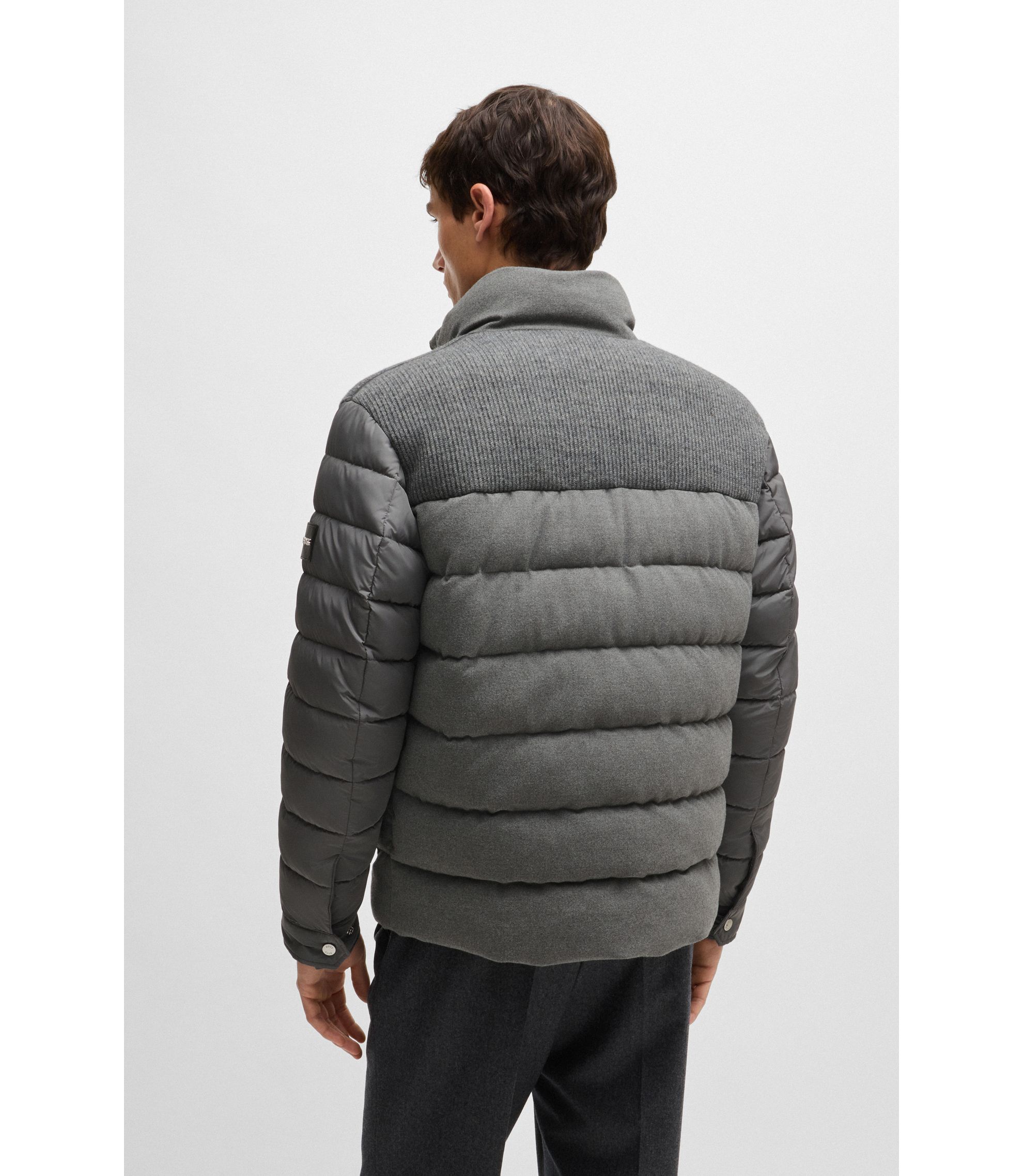 BOSS - はっ水ジャケット ミックスマテリアル - グレー