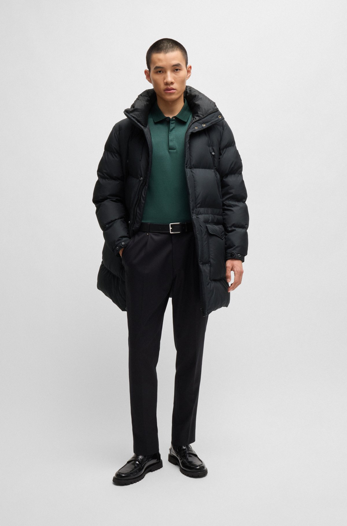 BOSS - はっ水パファージャケット ロゴディテール - ブラック BOSS - はっ水パファージャケット ロゴディテール - ブラック