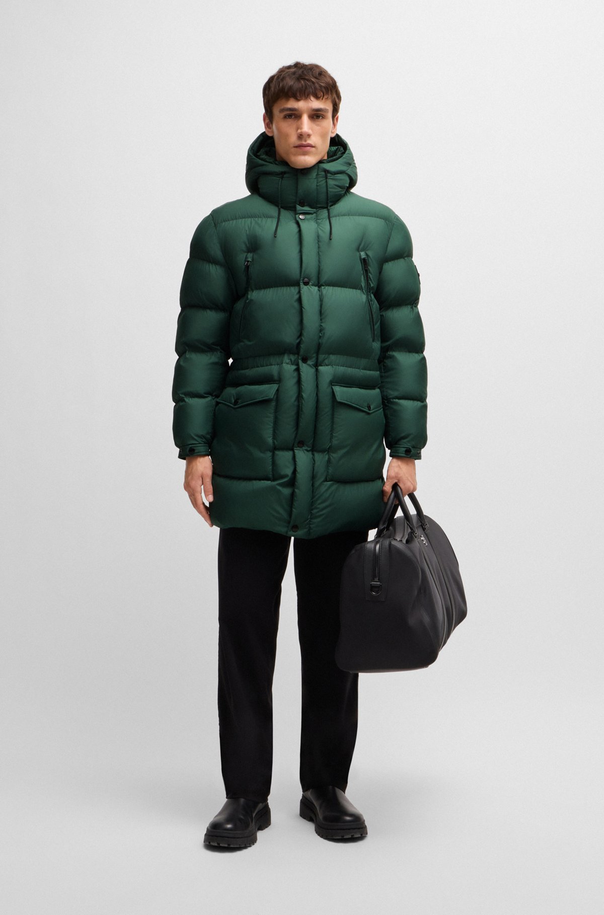 BOSS - はっ水パファージャケット ロゴディテール - グリーン BOSS - はっ水パファージャケット ロゴディテール - グリーン