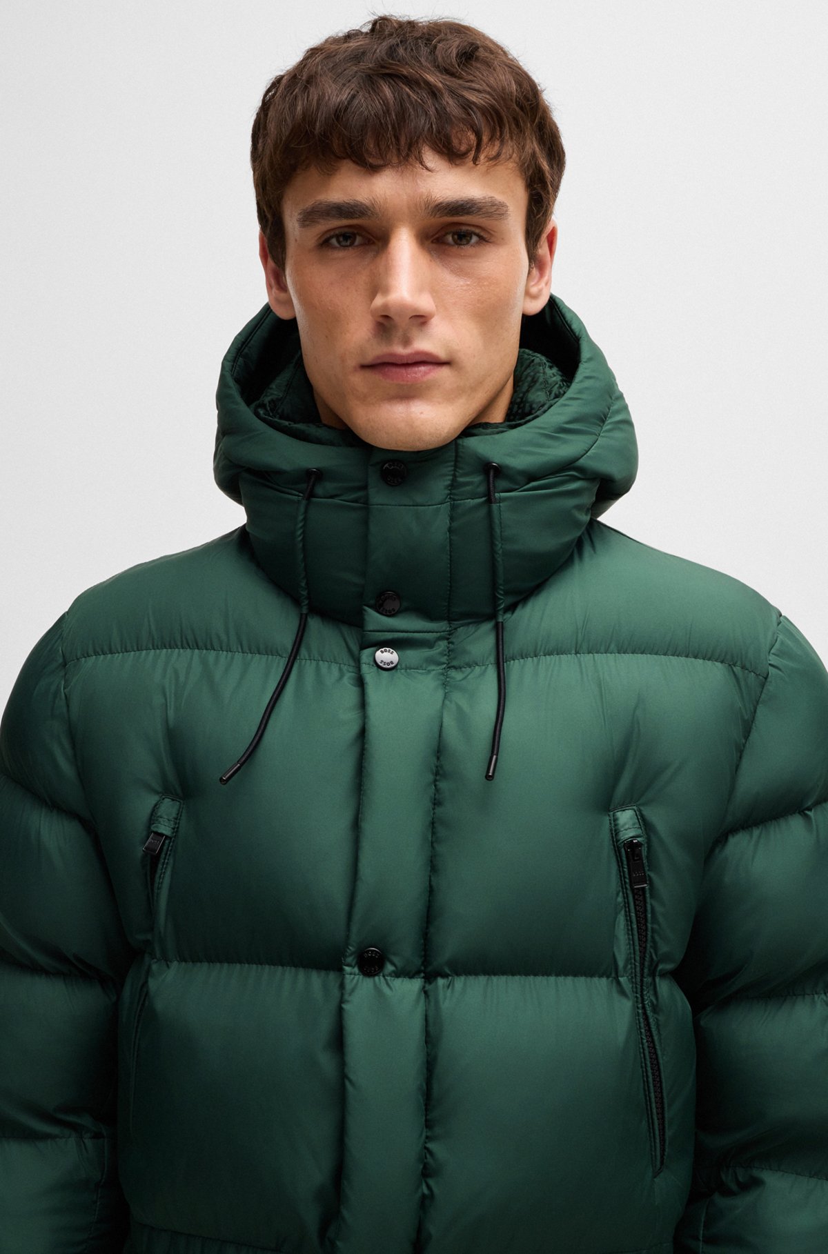 BOSS - はっ水パファージャケット ロゴディテール - グリーン BOSS - はっ水パファージャケット ロゴディテール - グリーン