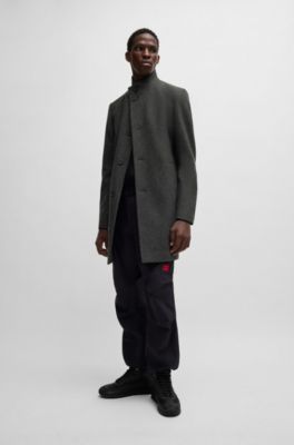 MANTEAU HABILLÉ REGULAR EN TWILL DE LAINE MÉLANGÉE