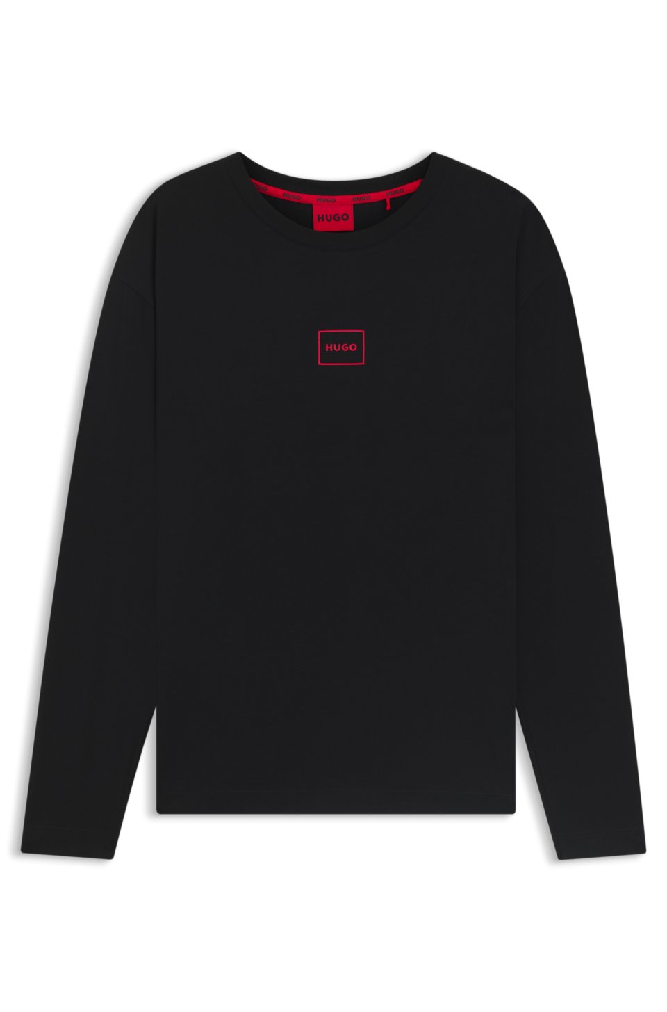 Loungewear top in stretch cotton with logo