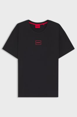 Relaxed-fit top with high-density logo print, Black