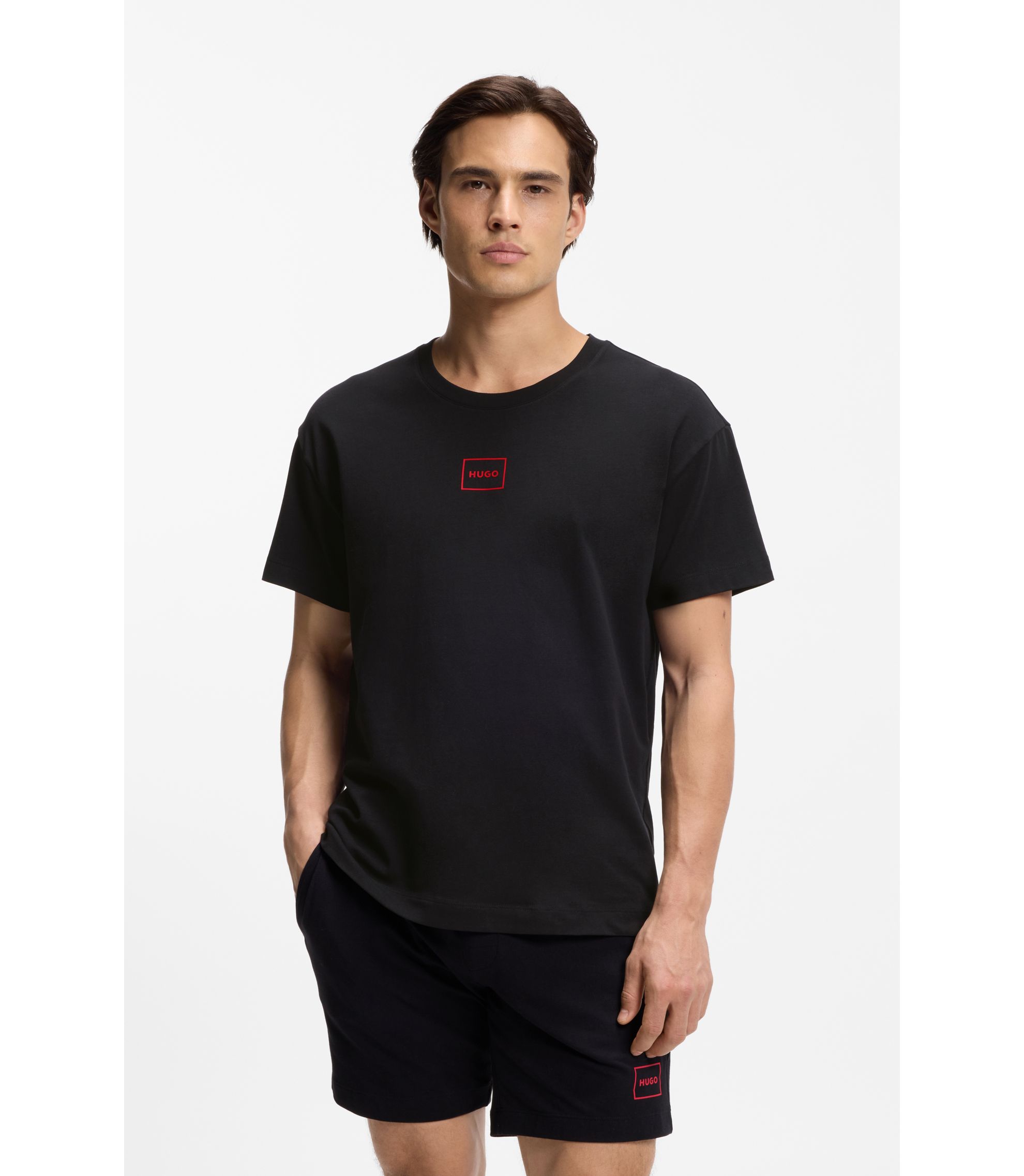 T-Shirt aus Stretch-Baumwolle mit Logo-Print