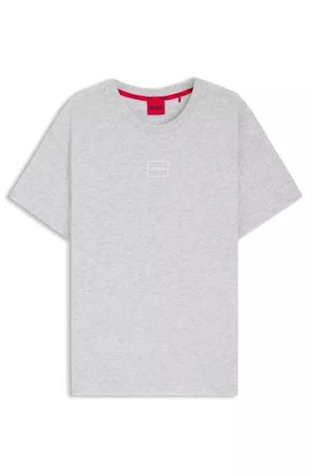 Stretch-cotton T-shirt with logo print