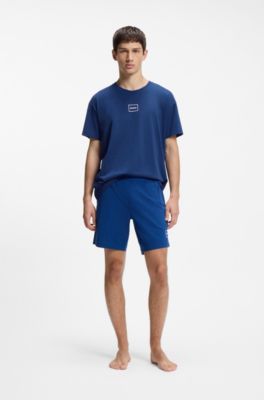 Relaxed-fit top with high-density logo print, Blue