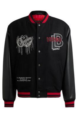 HUGO HUGO x Les Benjamins bomber jacket with special graphics Black