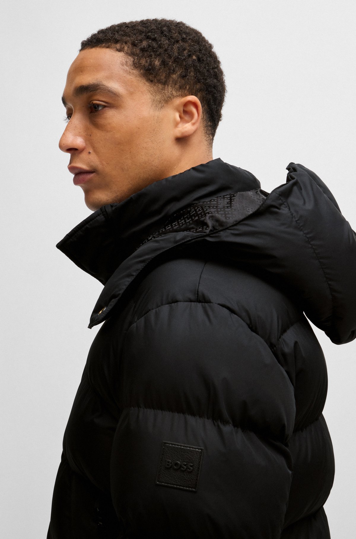 BOSS - はっ水 パファージャケット デタッチャブルフード - ブラック BOSS - はっ水 パファージャケット デタッチャブルフード - ブラック