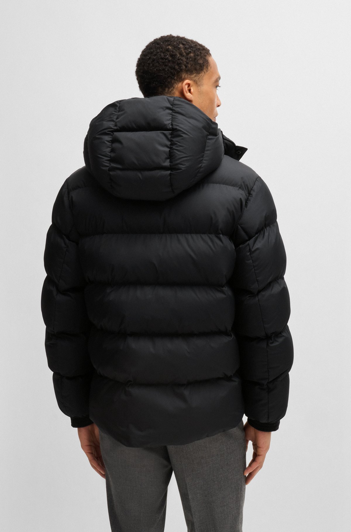 BOSS - はっ水 パファージャケット デタッチャブルフード - ブラック BOSS - はっ水 パファージャケット デタッチャブルフード - ブラック