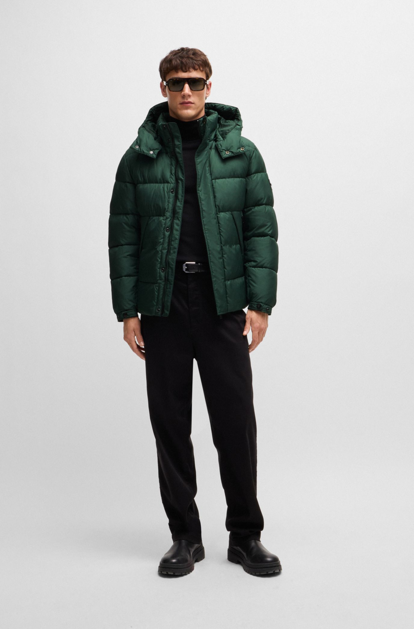 BOSS - はっ水 パファージャケット デタッチャブルフード - グリーン BOSS - はっ水 パファージャケット デタッチャブルフード - グリーン