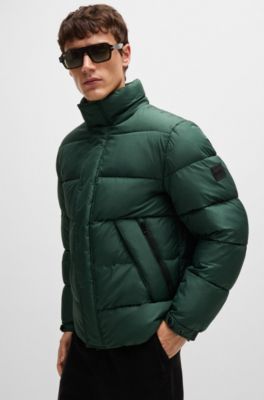 Hugo Boss 美品　ダークグリーン　オリーブ　カーキ　レザー ジャケット Hugo Boss 美品ダークグリーンオリーブカーキレザー ジャケット