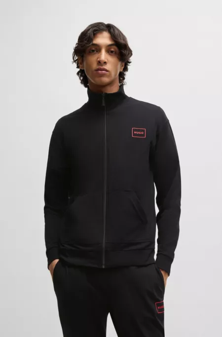 Relaxed-fit jacket in stretch cotton with frame logo