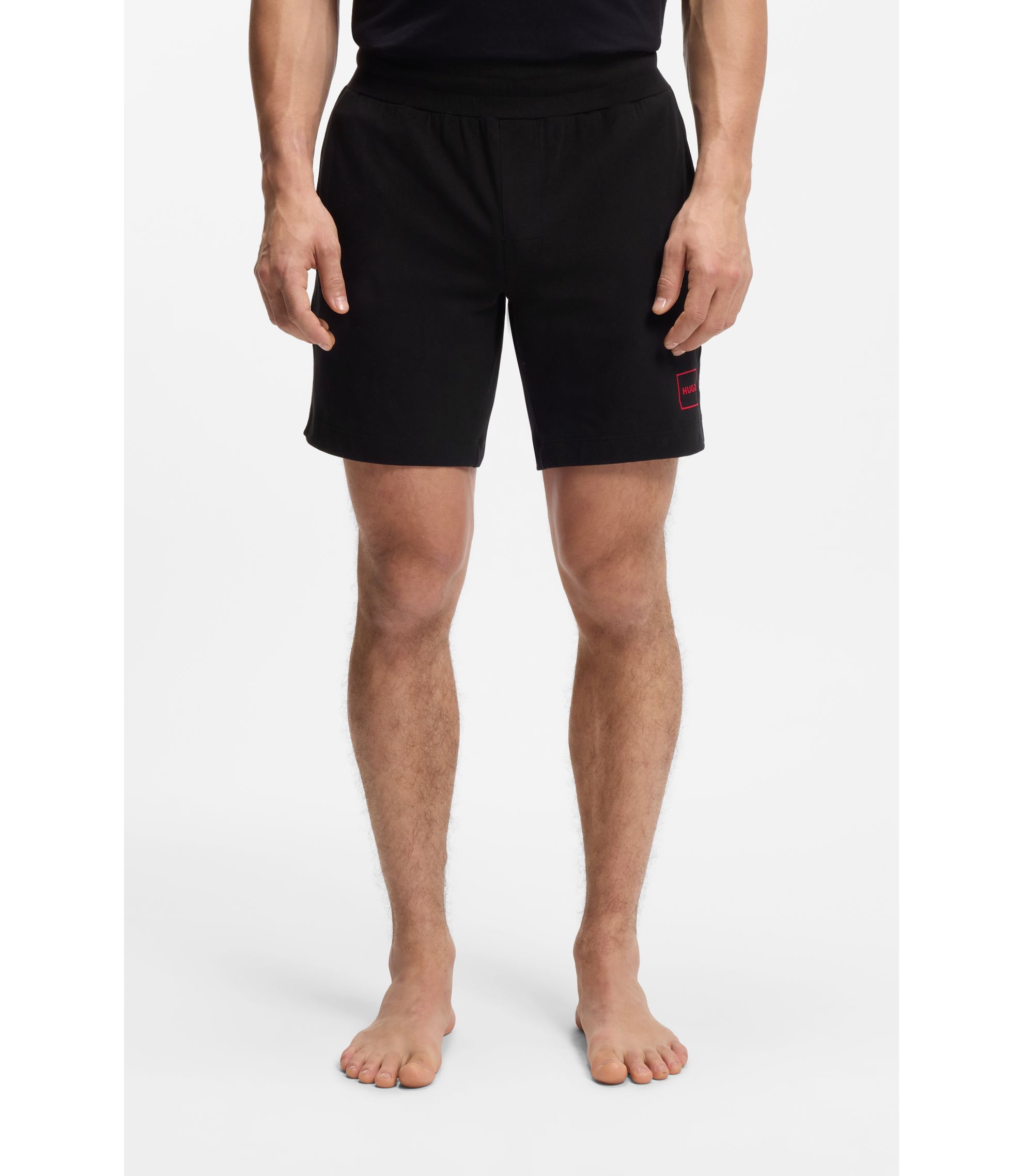 Shorts aus Stretch-Baumwolle mit eingerahmtem Logo-Print