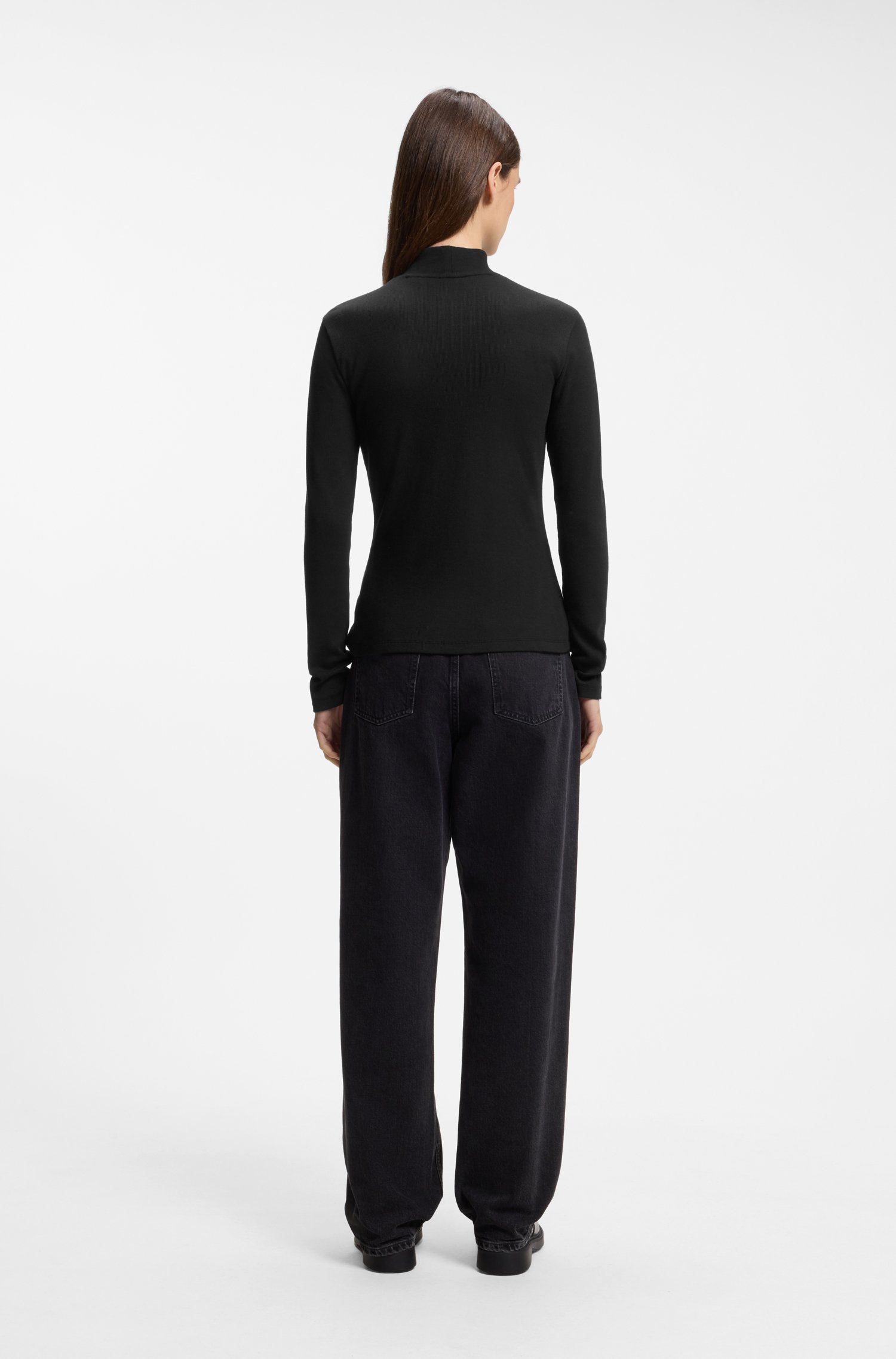Hugo Mock-neck logo top t-shirts dam