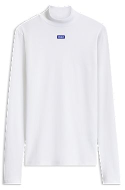 Top met hoge hals en logobadge