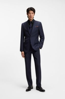 Slim-fit popeline overhemd van een elastische katoenmix, Zwart