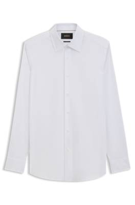 Boss Slim-fit shirt in cotton-blend stretch poplin kostymskjortor herr – bild 4