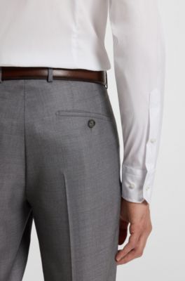 Slim-fit shirt in cotton-blend stretch poplin, White