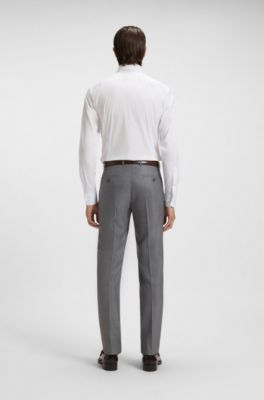 Slim-fit shirt in cotton-blend stretch poplin, White