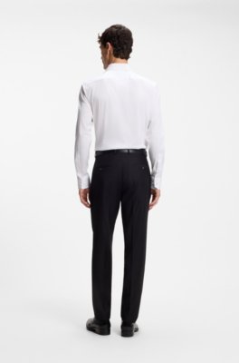 Boss Slim-fit shirt in cotton-blend stretch poplin kostymskjortor herr – bild 3