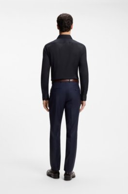 Boss Slim-fit shirt in cotton-blend stretch poplin kostymskjortor herr – bild 3