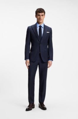 Camicia slim fit in popeline di misto cotone elasticizzato, Celeste