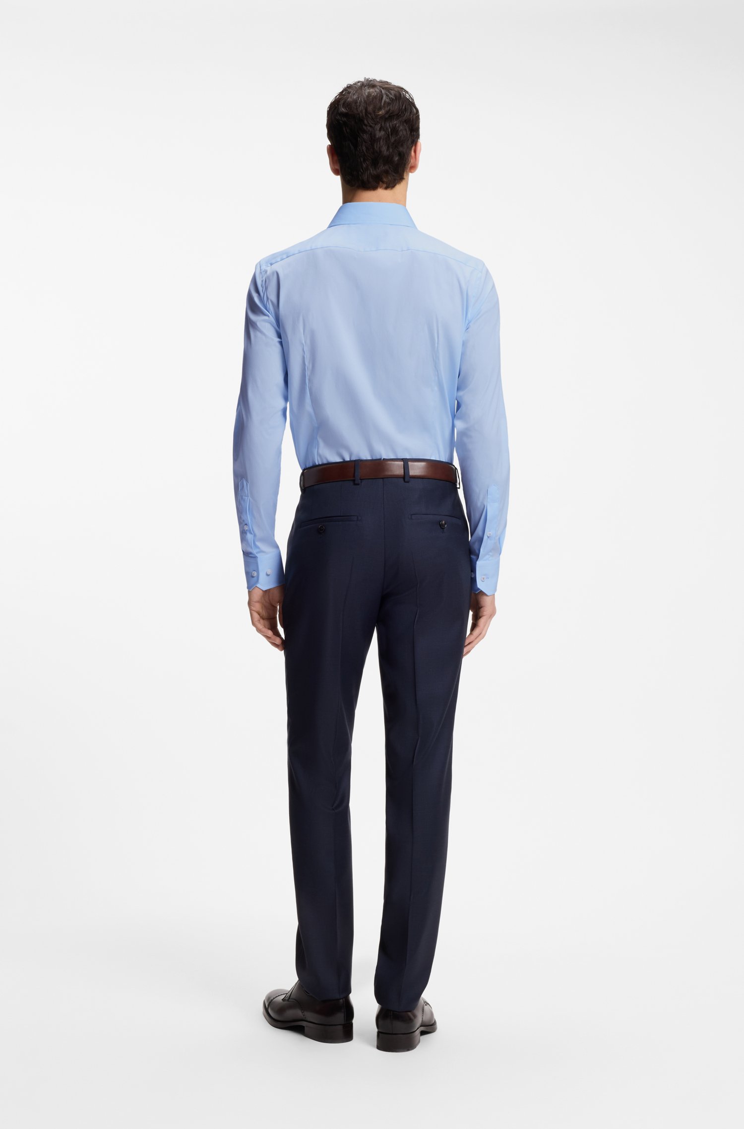 Boss Slim-fit shirt in cotton-blend stretch poplin skjortor & blusar herr – bild 3