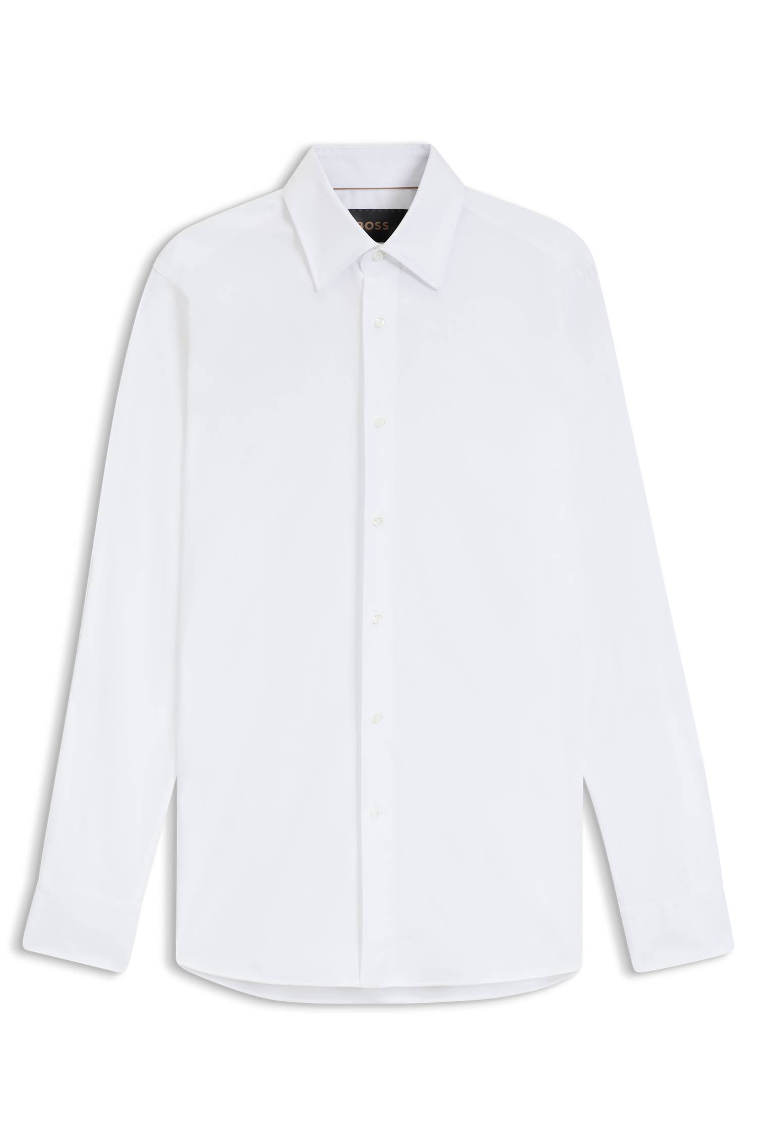 Boss Slim-fit shirt in structured Italian stretch cotton skjortor & blusar herr – bild 4