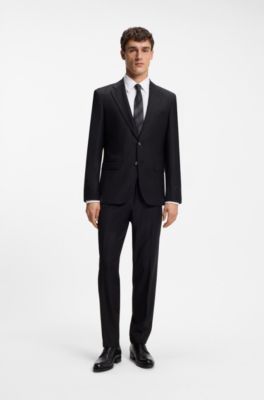Slim-fit shirt in structured Italian stretch cotton, White