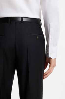 Slim-fit overhemd van gestructureerde Italiaanse stretchkatoen, Wit