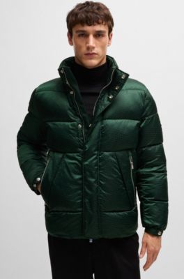 Hugo Boss 美品　ダークグリーン　オリーブ　カーキ　レザー ジャケット Hugo Boss 美品ダークグリーンオリーブカーキレザー ジャケット