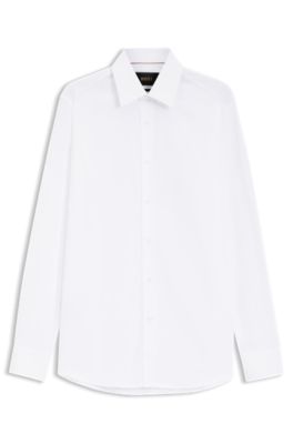 Slim-fit shirt in Italian cotton poplin, White